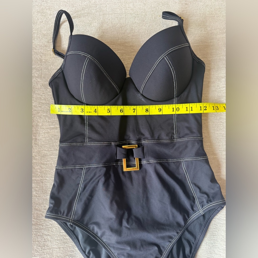 Bleu Rod Beattie Black Belted One Piece Swimsuit — Size 4 | Shaping | Underwire - Picture 8 of 9